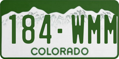 CO license plate 184WMM
