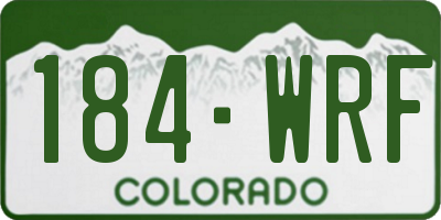 CO license plate 184WRF