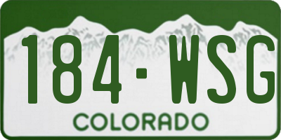 CO license plate 184WSG