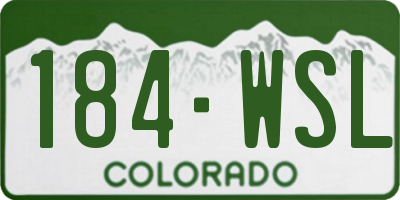 CO license plate 184WSL