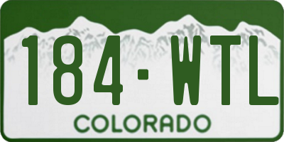 CO license plate 184WTL