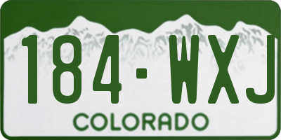 CO license plate 184WXJ