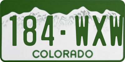 CO license plate 184WXW