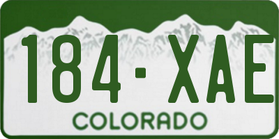 CO license plate 184XAE