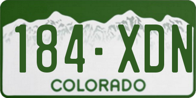 CO license plate 184XDN