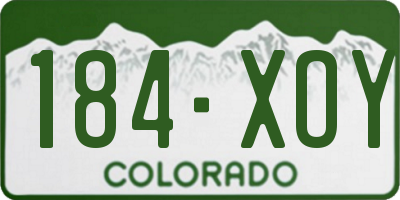 CO license plate 184XOY