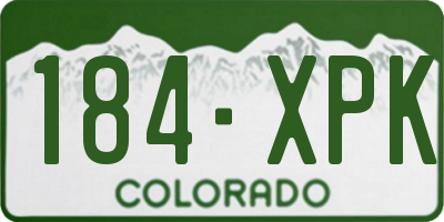 CO license plate 184XPK