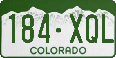 CO license plate 184XQL