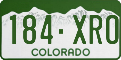 CO license plate 184XRO