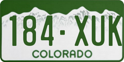 CO license plate 184XUK