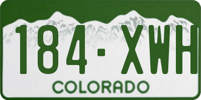 CO license plate 184XWH