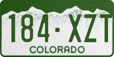 CO license plate 184XZT