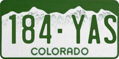 CO license plate 184YAS