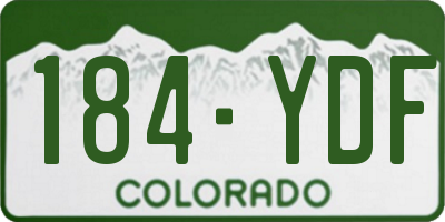 CO license plate 184YDF