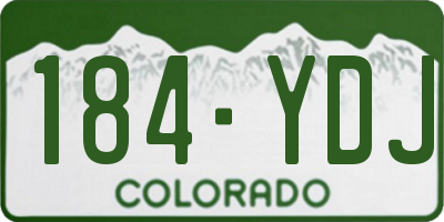 CO license plate 184YDJ