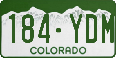 CO license plate 184YDM