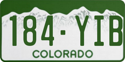 CO license plate 184YIB