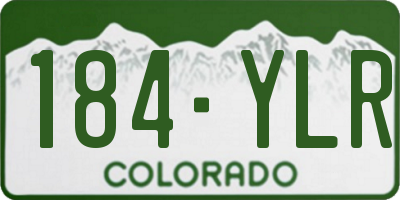 CO license plate 184YLR