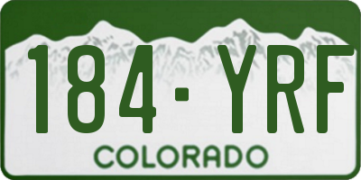 CO license plate 184YRF