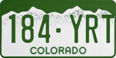 CO license plate 184YRT