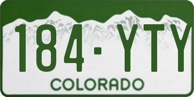CO license plate 184YTY