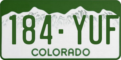 CO license plate 184YUF