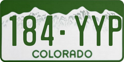 CO license plate 184YYP