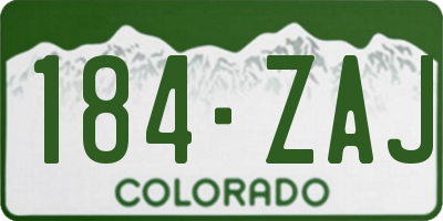 CO license plate 184ZAJ