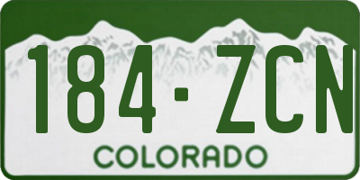 CO license plate 184ZCN