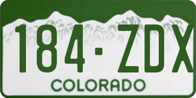 CO license plate 184ZDX