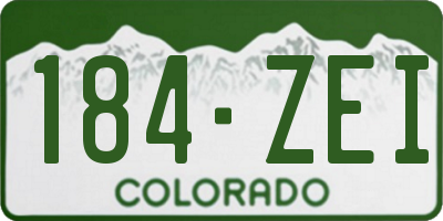 CO license plate 184ZEI