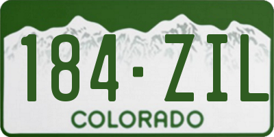 CO license plate 184ZIL