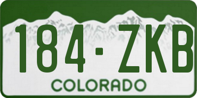 CO license plate 184ZKB