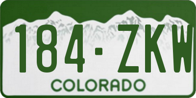 CO license plate 184ZKW