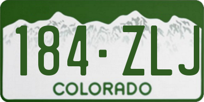 CO license plate 184ZLJ