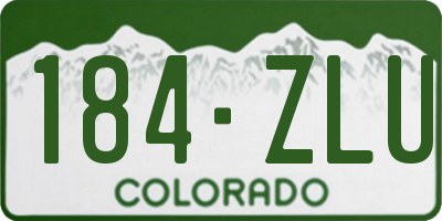 CO license plate 184ZLU