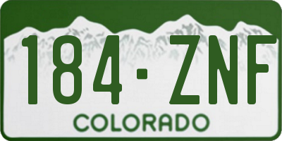 CO license plate 184ZNF