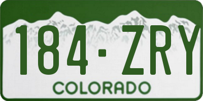 CO license plate 184ZRY