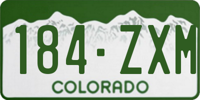 CO license plate 184ZXM