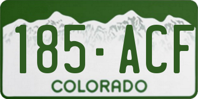 CO license plate 185ACF