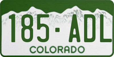 CO license plate 185ADL