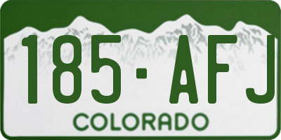 CO license plate 185AFJ