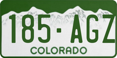 CO license plate 185AGZ
