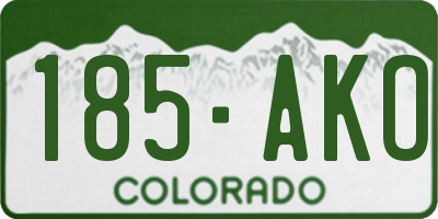CO license plate 185AKO