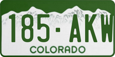 CO license plate 185AKW