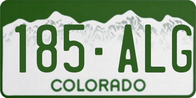CO license plate 185ALG