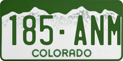 CO license plate 185ANM