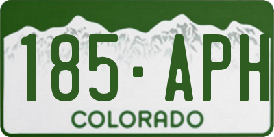 CO license plate 185APH