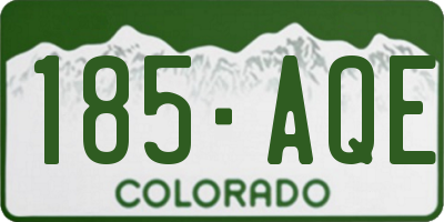 CO license plate 185AQE