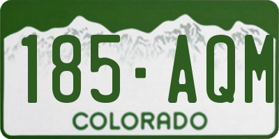 CO license plate 185AQM